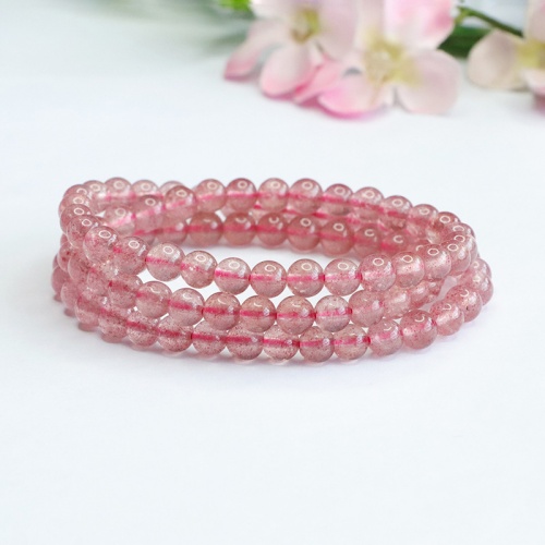 Natural Strawberry Quartz Bracelet Multi-loop Bracelet