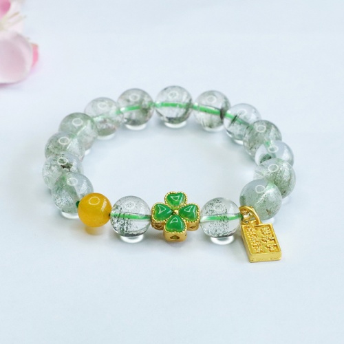 Natural Green Phantom Quartz Bracelet